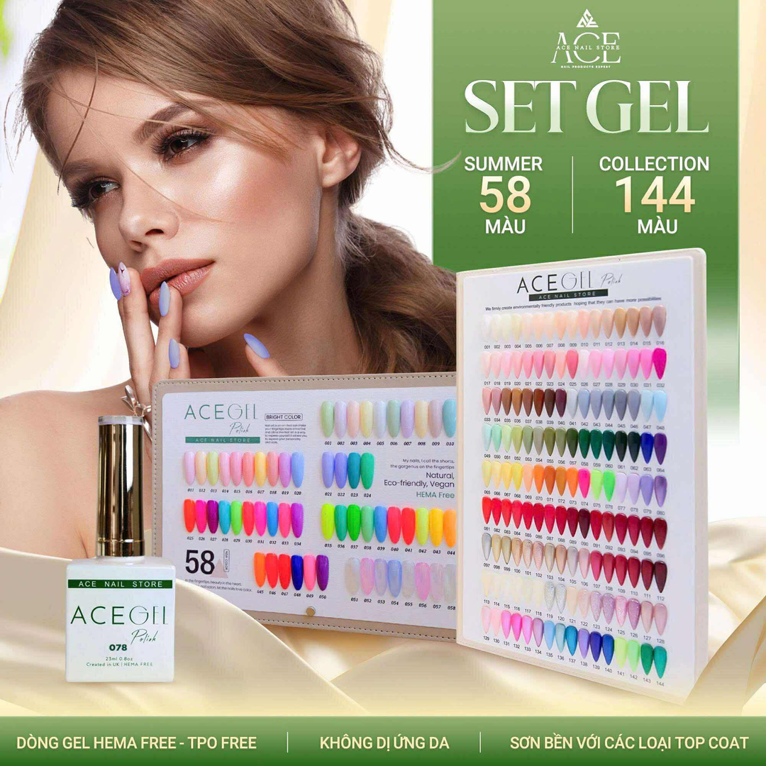 COMBO GEL SET 144 AND 58 COLOURS